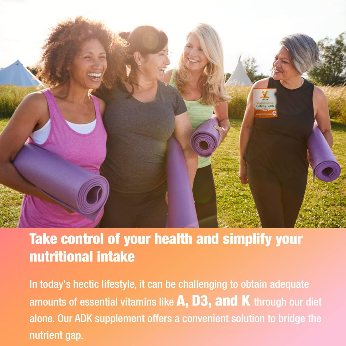 Suplemento de Vitaminas A1, D3 y K2 - INVITA ADK, 180 cápsulas