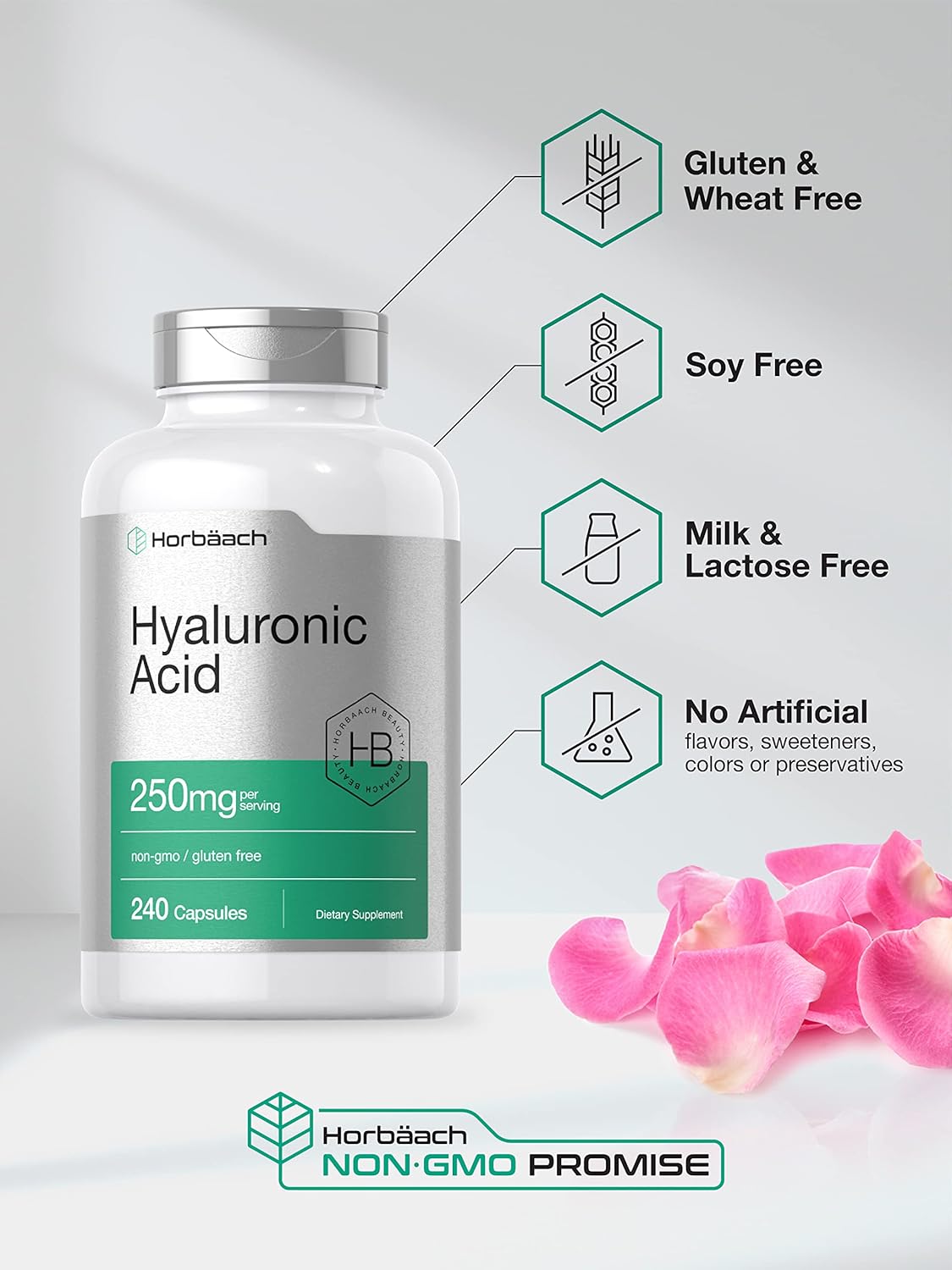 Horbaach Cápsulas de ácido hialurónico 250 mg