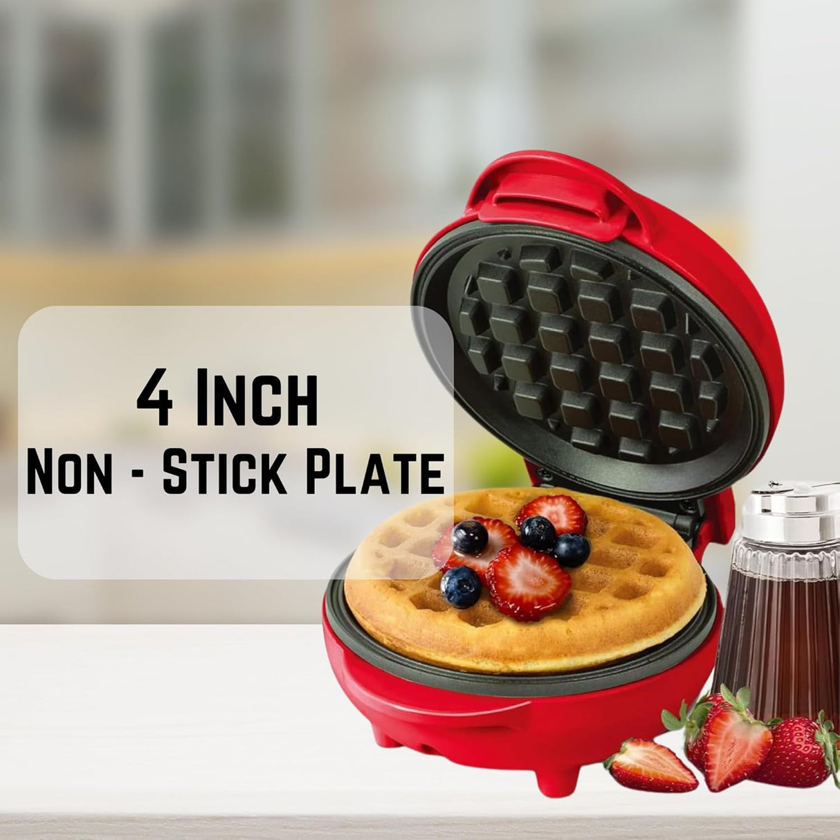 Mini Waffle Maker OVENTE 550W Antiadherente WM215R