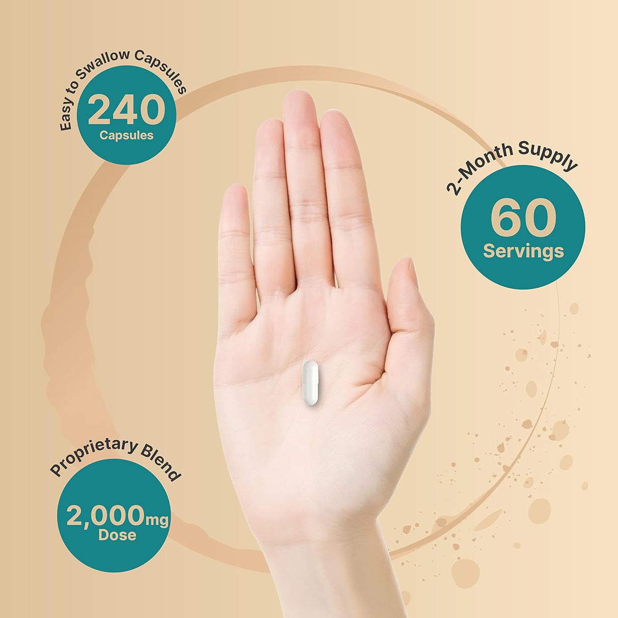 Suplementos de ácido hialurónico 240 cápsulas