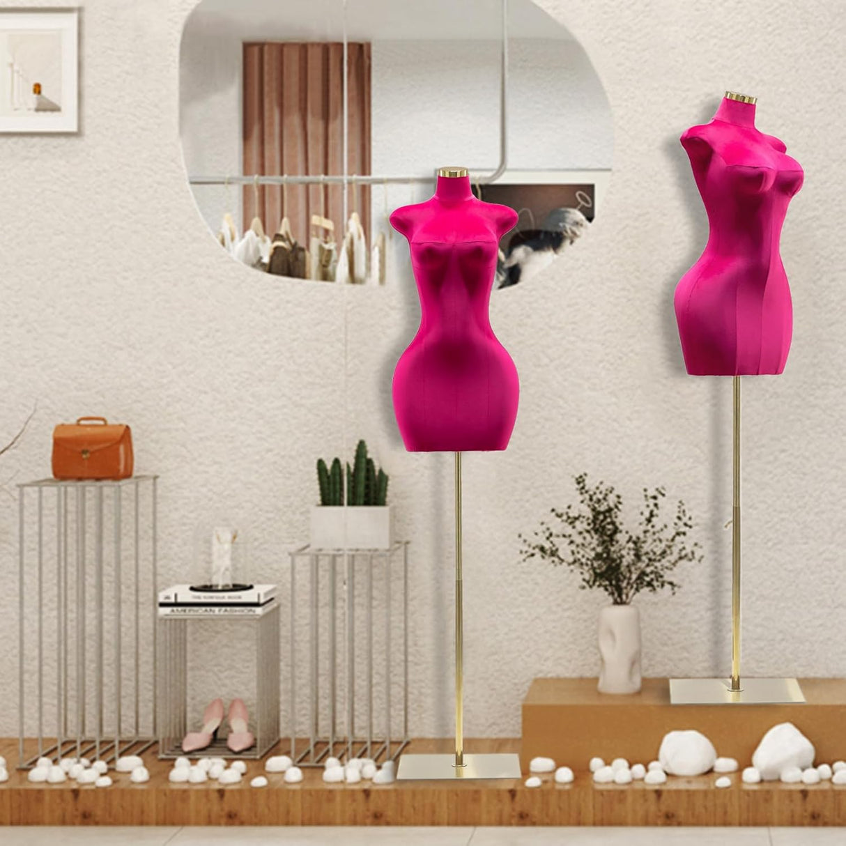 Maniquí Torso Femenino Plump, Ajustable 61-76.8in, Modelo 3/4