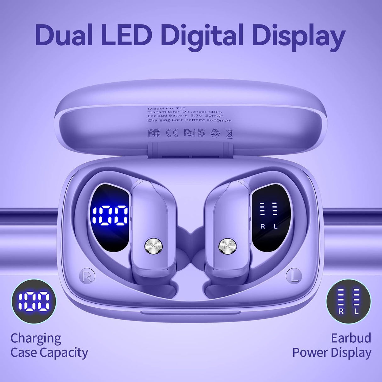 Auriculares Inalámbricos Bmani con 48h de Batería y Micrófono