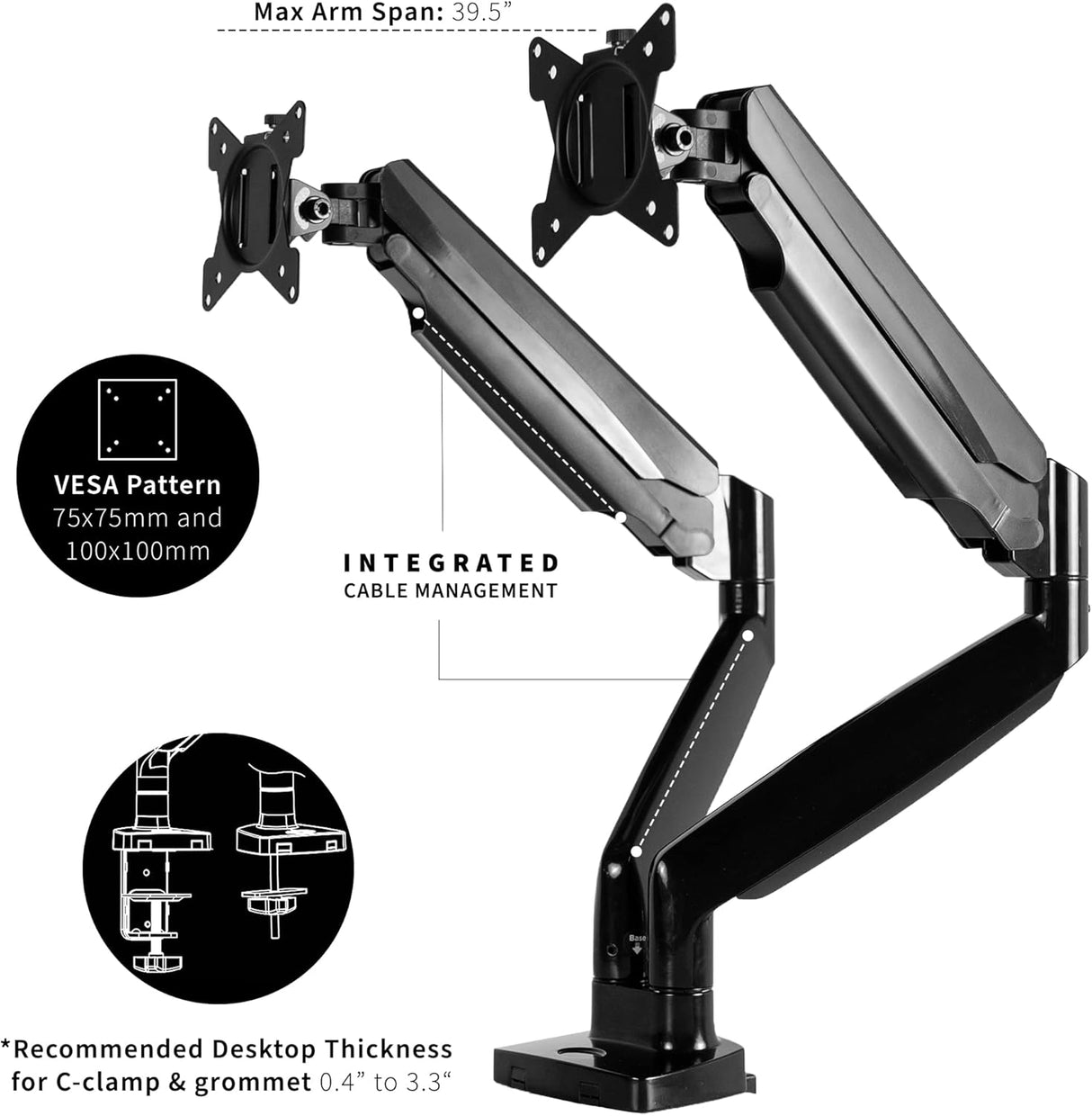 Soporte Doble para Monitores VIVO, Heavy Duty, STAND-V202Q