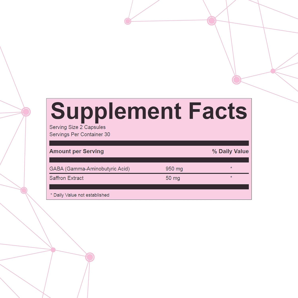 Suplemento GABA + extracto de azafrán y potente sin OMG