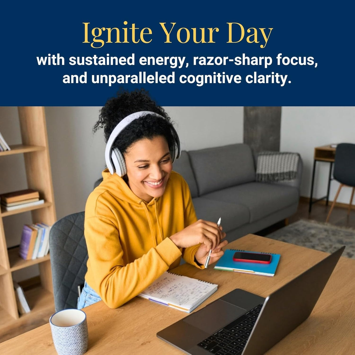 Suplemento Nootrópico: Memoria, Enfoque, Energía, Sin GMO, Vegano