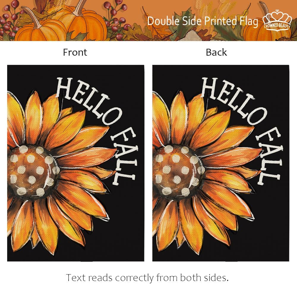 Bandera de Jardín Floral Otoñal Doble Cara 12x18 Pulgadas CF1624-12