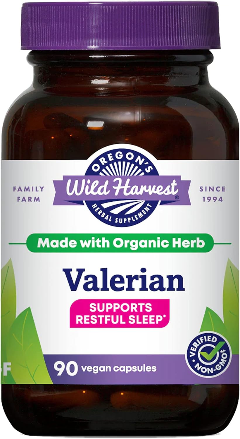 Suplemento Valeriana orgánica ayuda a base de hierbas 900 mg