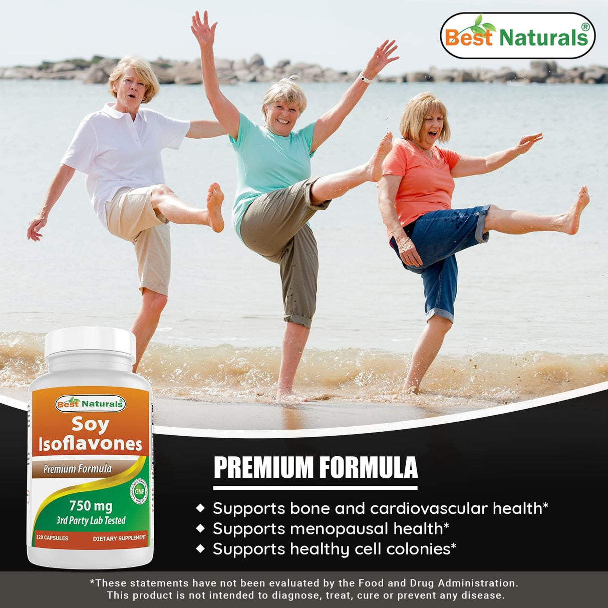 Isoflavonas de Soja 750 mg 120 Cápsulas Best Naturals 2 Pck