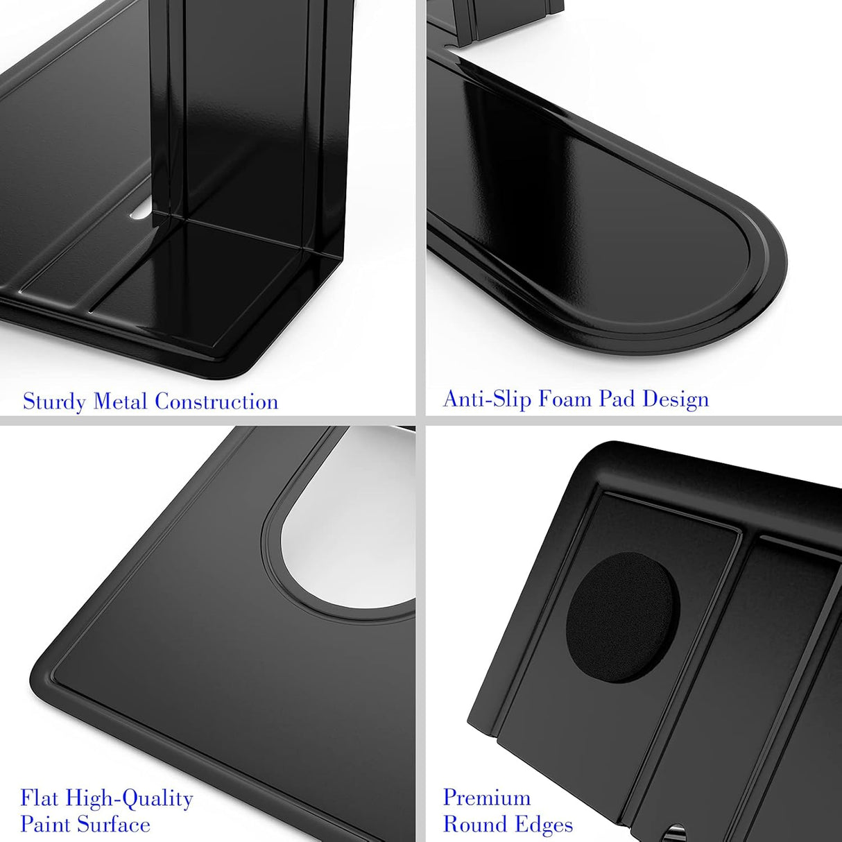 Sujetalibros de metal resistente color negro