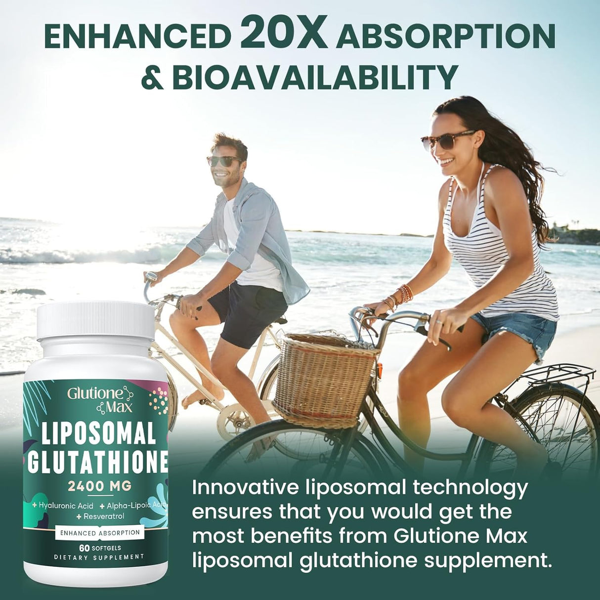 Suplemento de glutatión con ácido hialurónico resveratrol