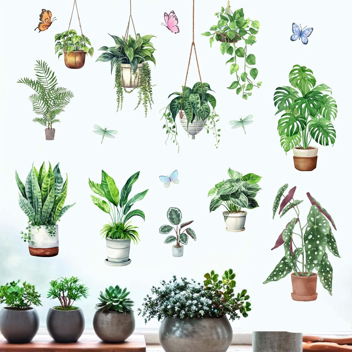 Vinilos de Pared Plantas Colgantes - Decoración Tropical