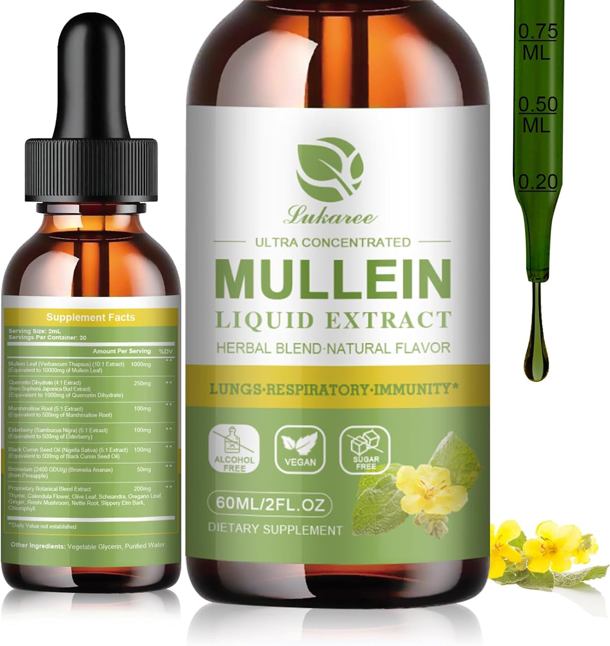 Suplemento Gotas de tintura gordolobo para pulmones