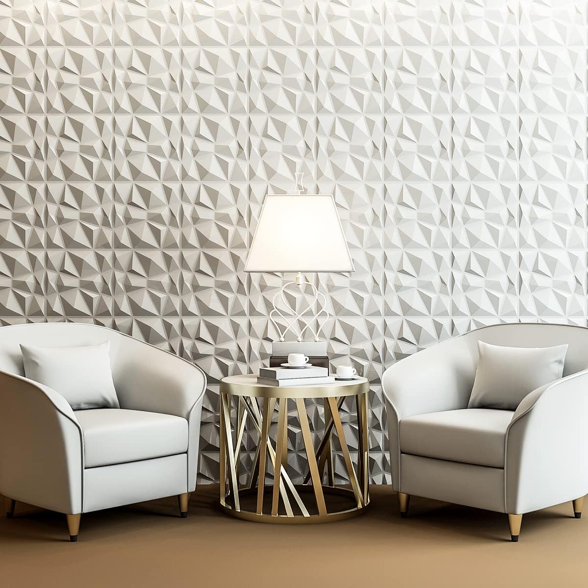 Paneles de pared 3D decorativos con diseño de diamante Art3d