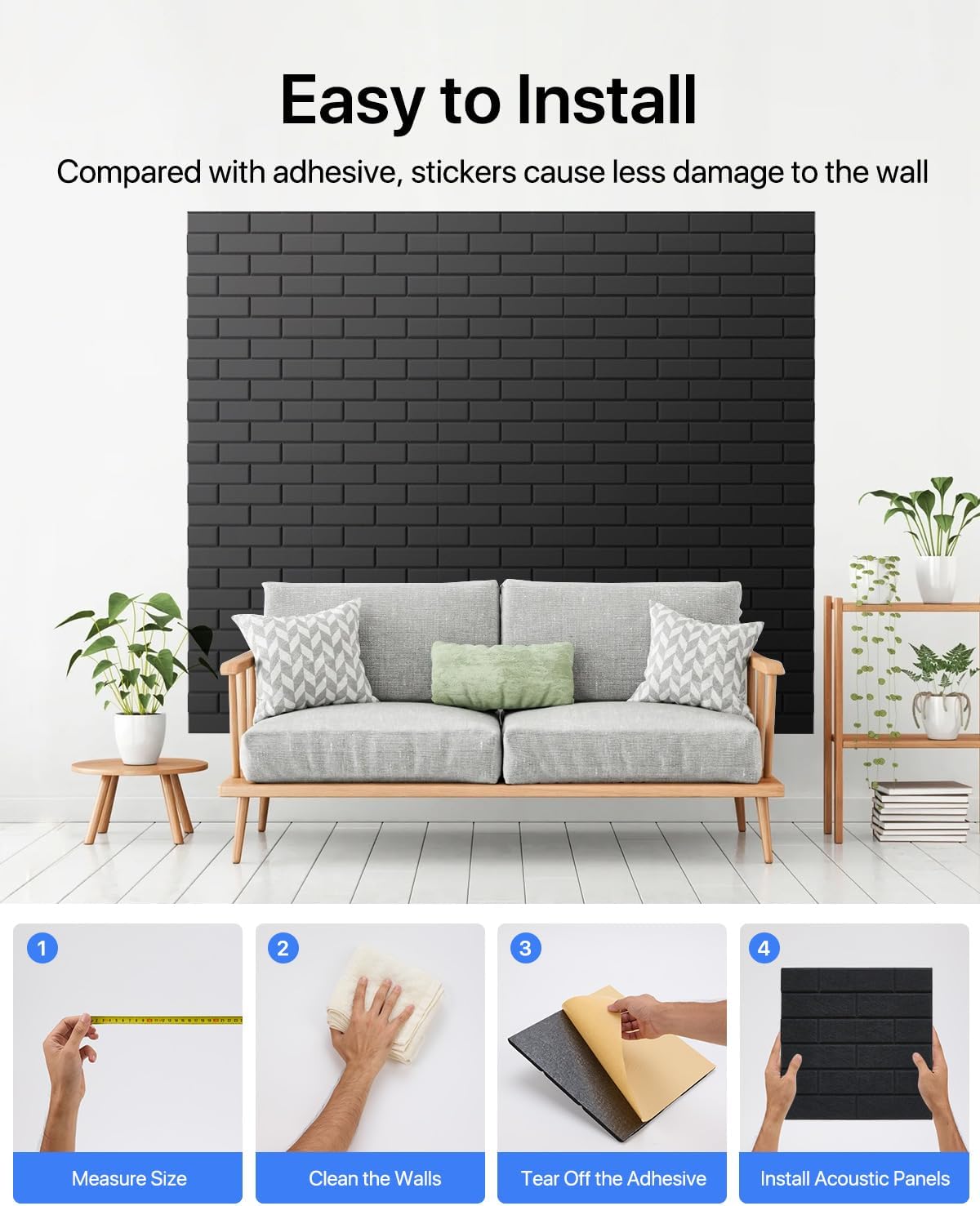 Paneles Acústicos Autoadhesivos 12 Pack 12x12 para Sonido