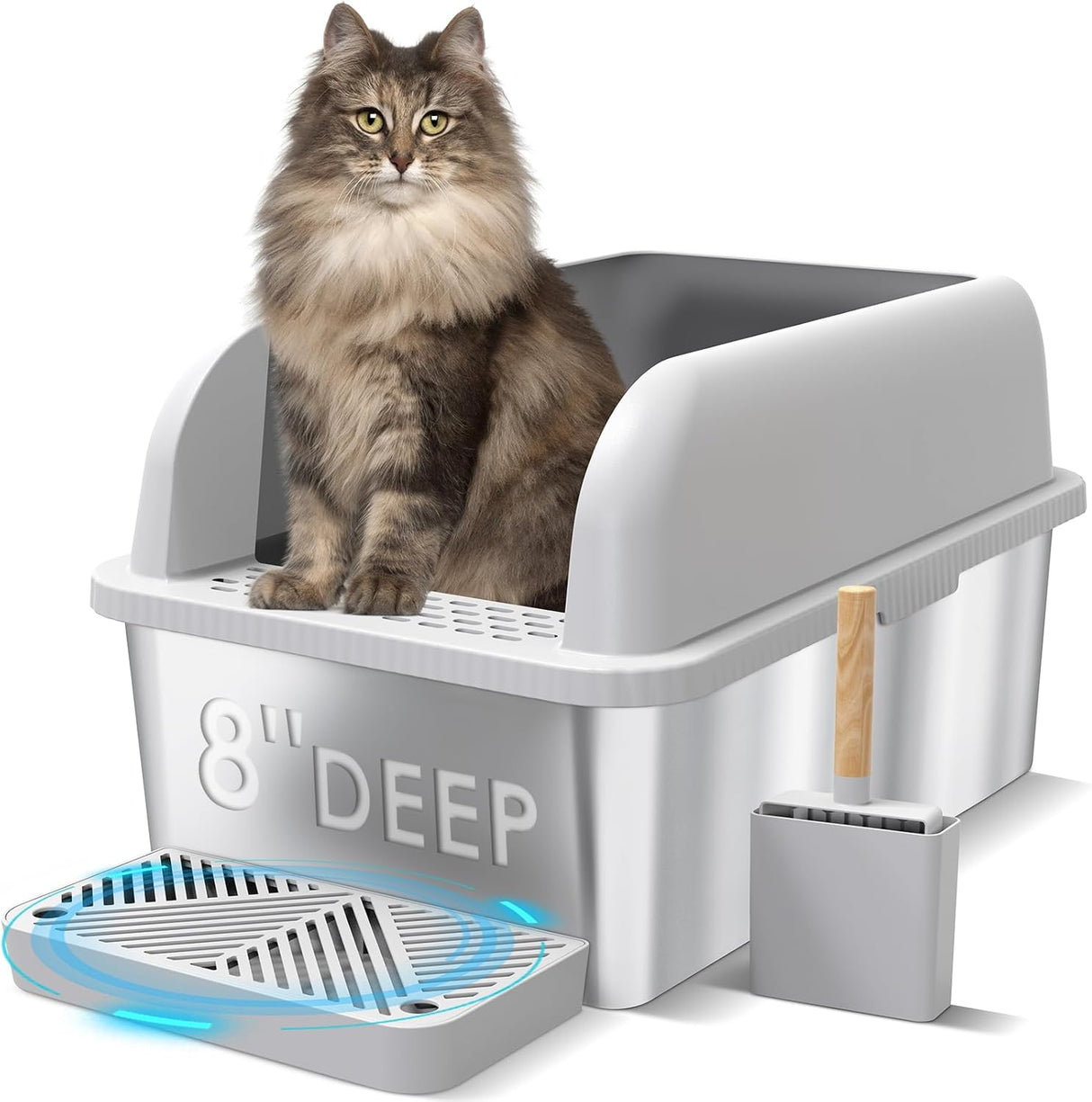 Caja de arena para gatos de acero inoxidable Suzzipaws
