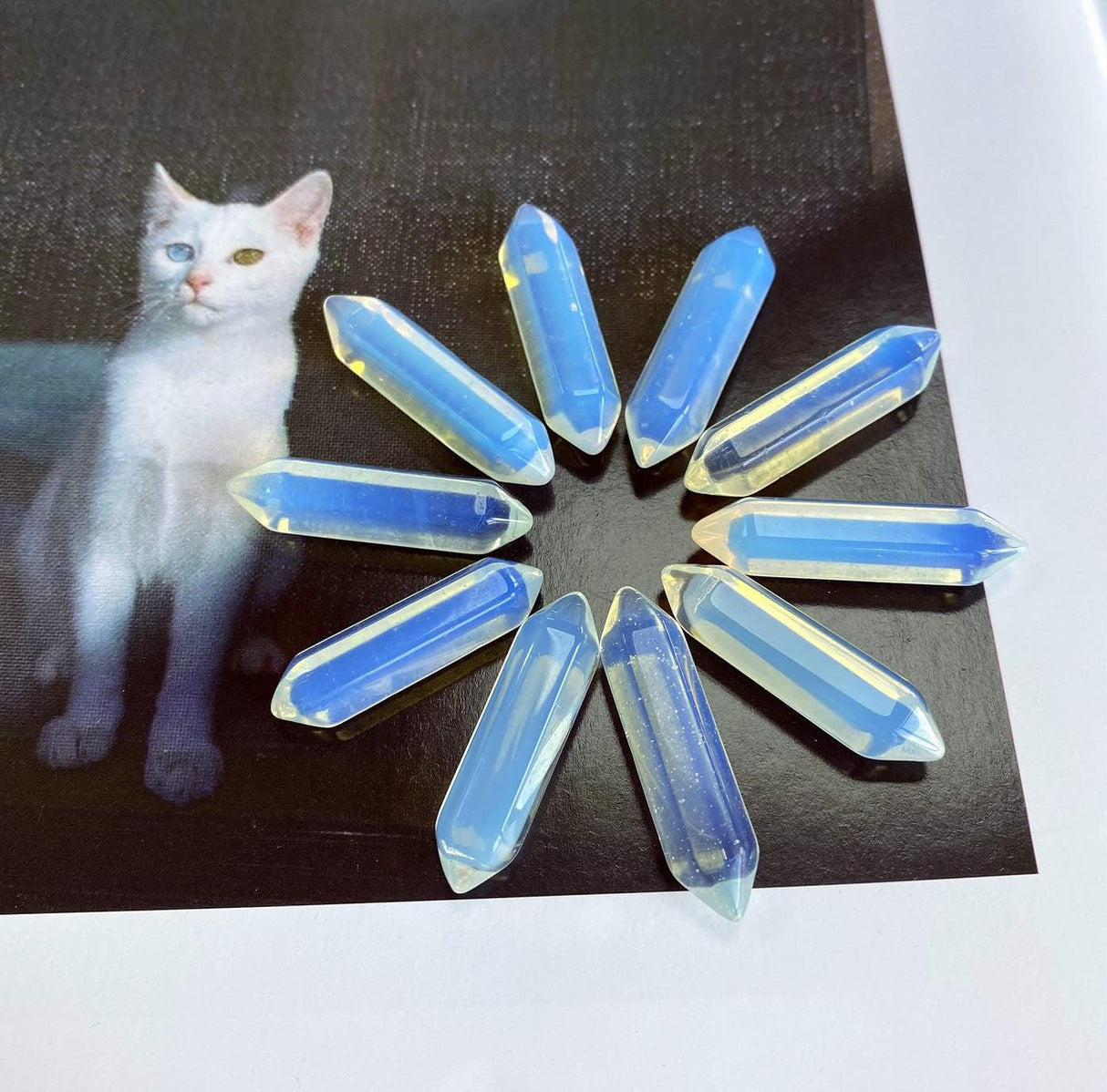 Varitas de Cristales de Opalita para Meditación y Reiki