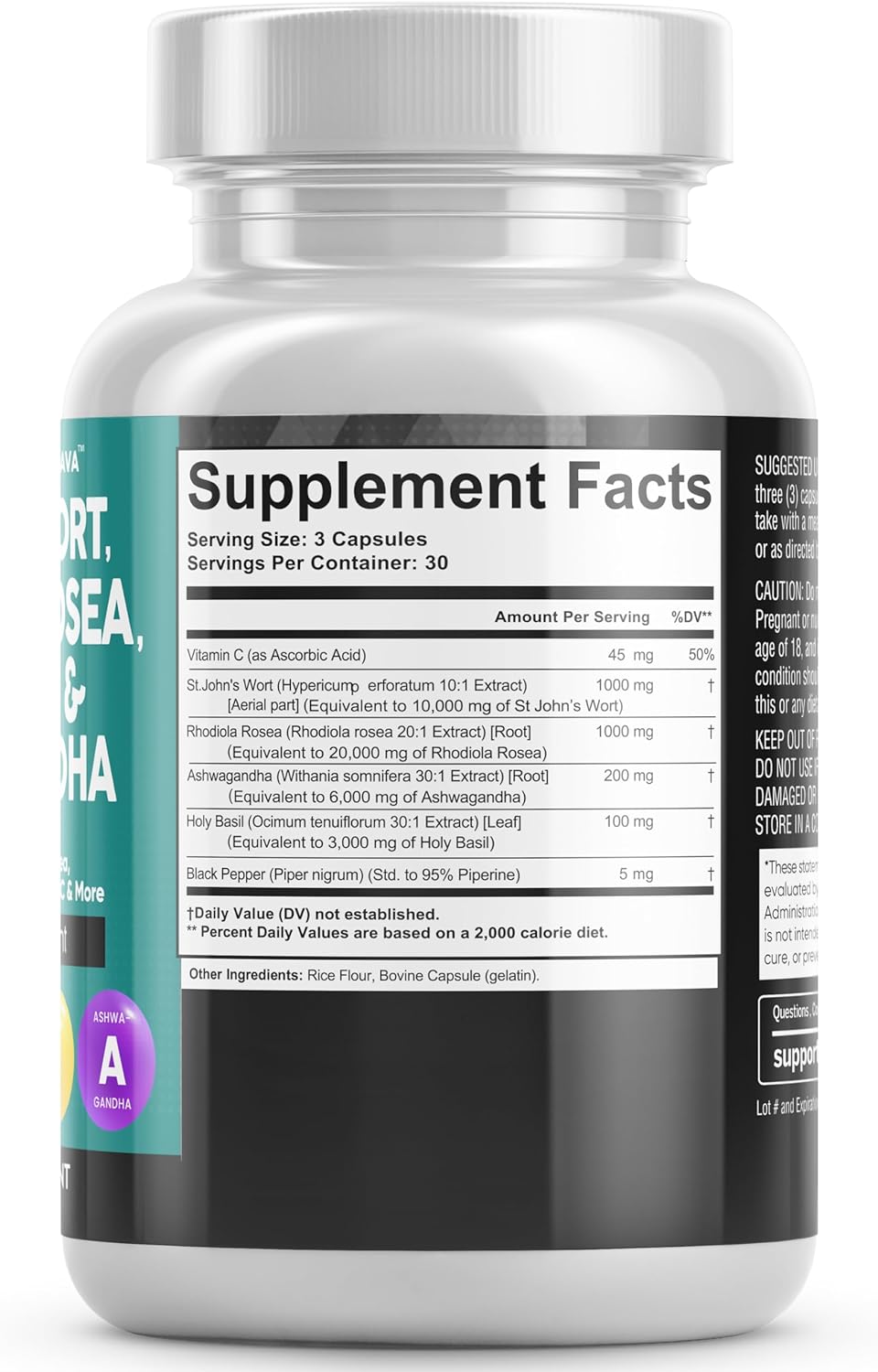 Clean Nutraceuticals Hierba de St Johns 10000mg Rhodiola