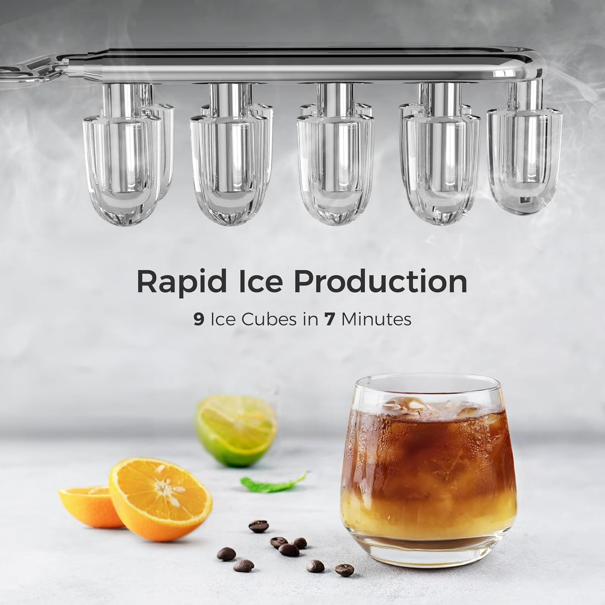 Máquina de Hielo Portátil AGLUCKY, 26.5lbs/24hrs, Autolimpiante