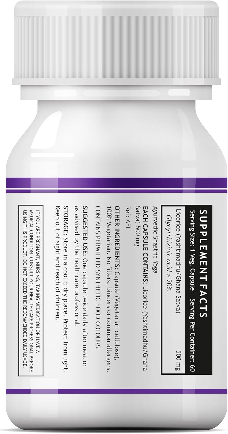 Suplemento Extracto de Regaliz INLIFE, 500 mg, 60 Cápsulas