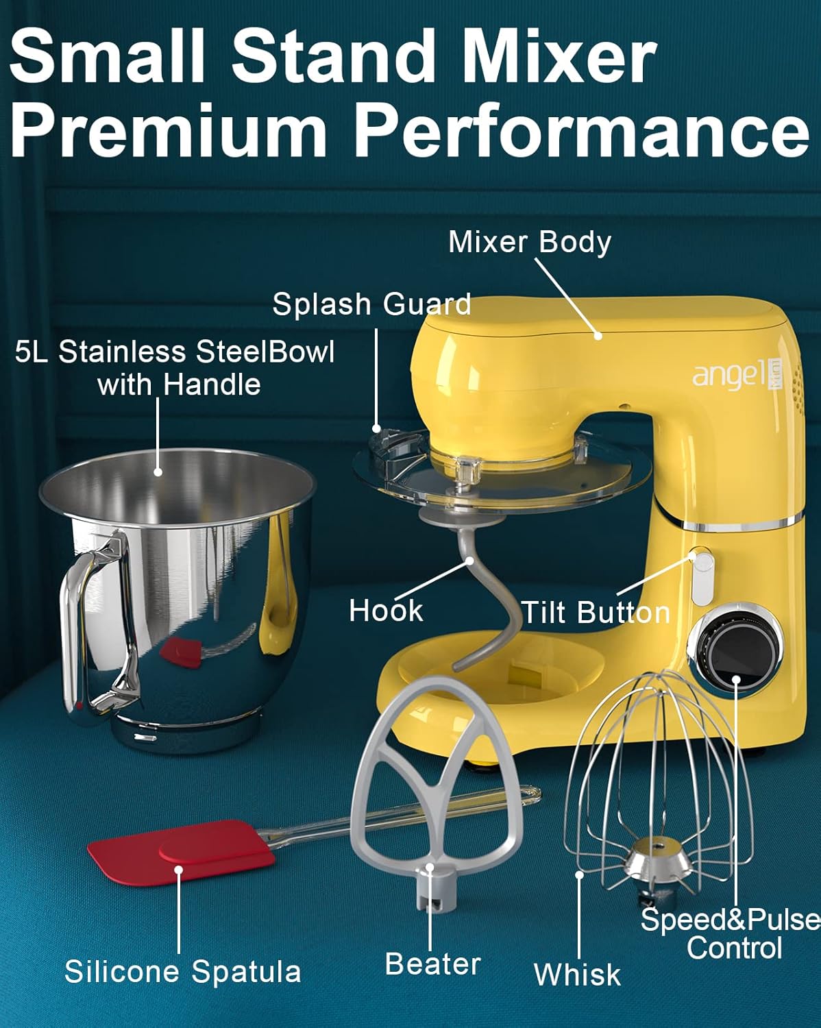 Batidora de Cocina Mini Angel, 10 Velocidades, 5.5QT