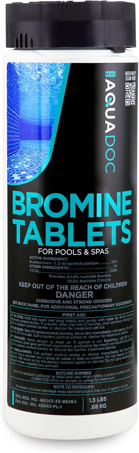 Tabletas de Bromuro AquaDoc 1.5lbs para Hot Tub y Spa
