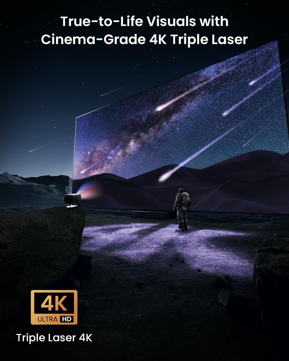 Proyector 4K Triple Laser JMGO N1S, 3500 ANSI Lumens, HDR10