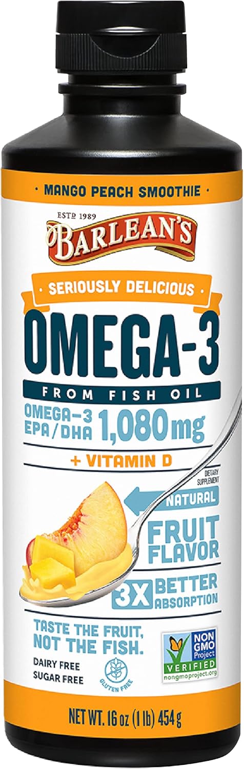 Suplemento de Omega 3, Barlean's, 1080mg EPA/DHA, 16 oz