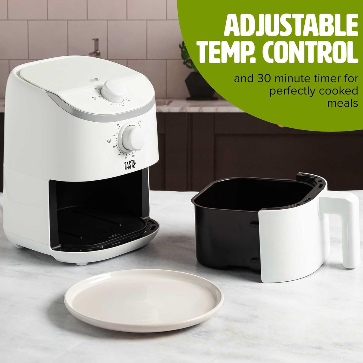 Freidora de aire Tasty, 2 cuartos, 900W, fácil de usar, sin PFAS