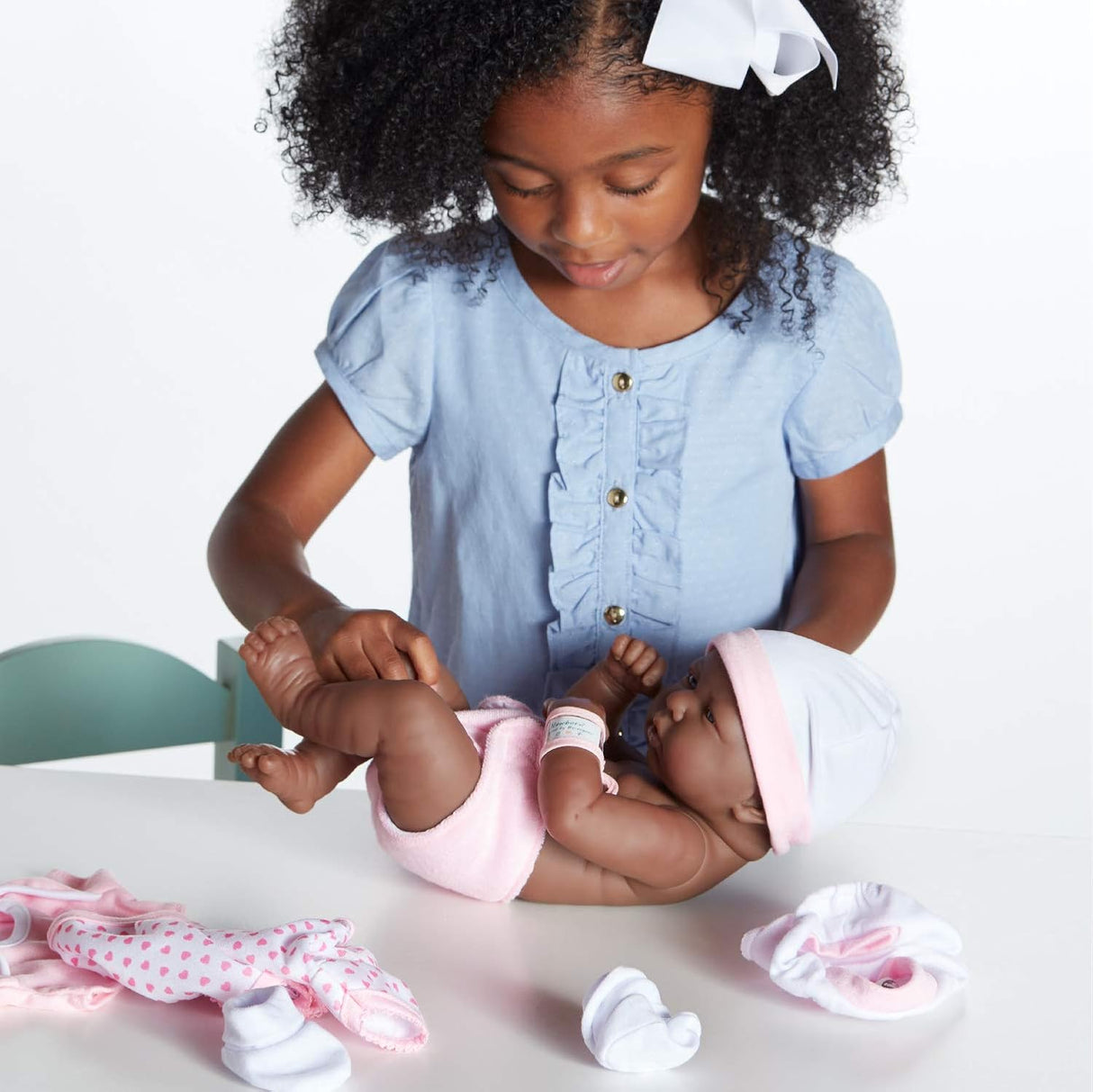 Conjunto de regalo de muñeca bebé de 8 piezas - 14" realista