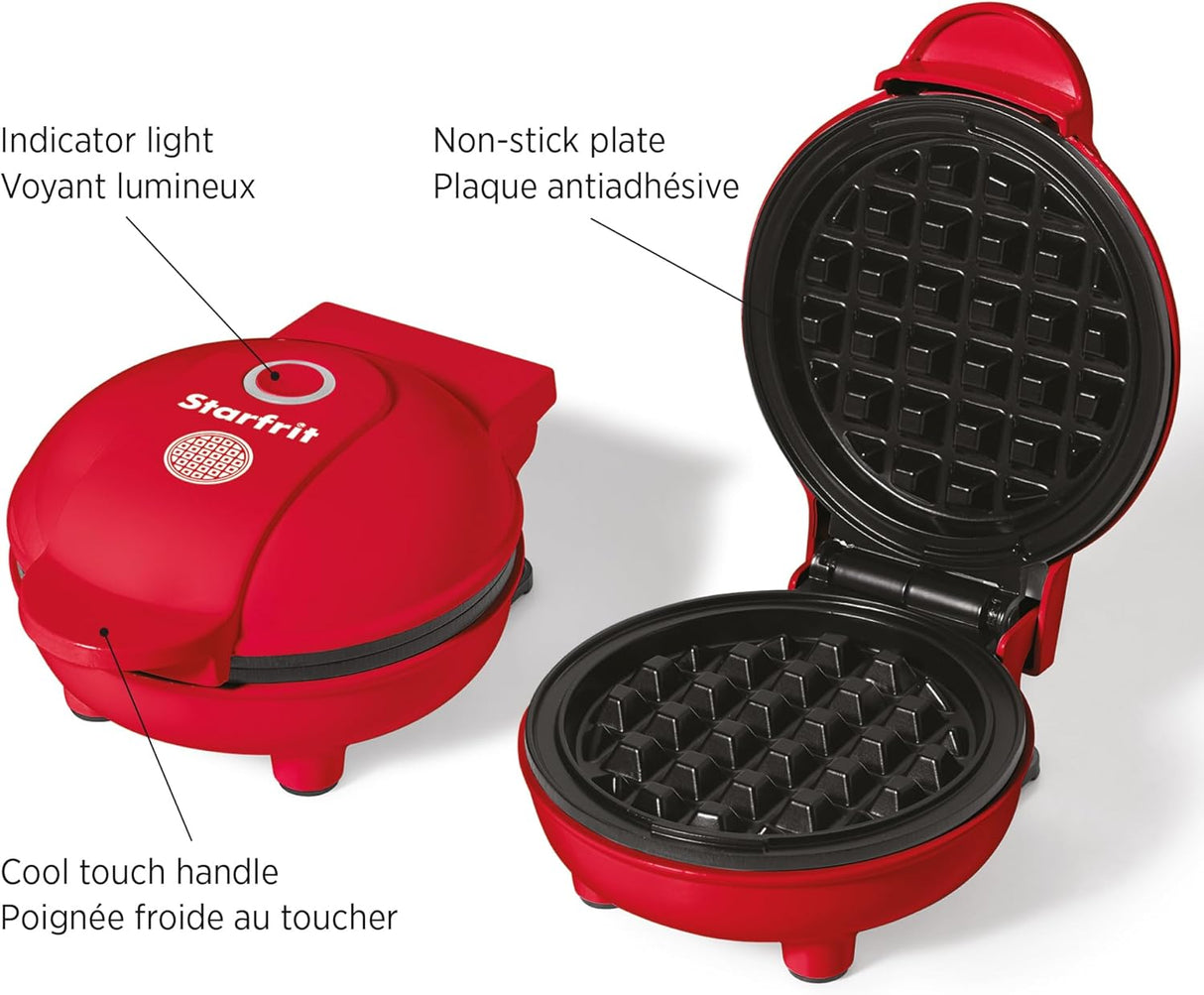 Mini Waffle Maker 4 In. Starfrit, Pequeña Cocina, Modelo 024725