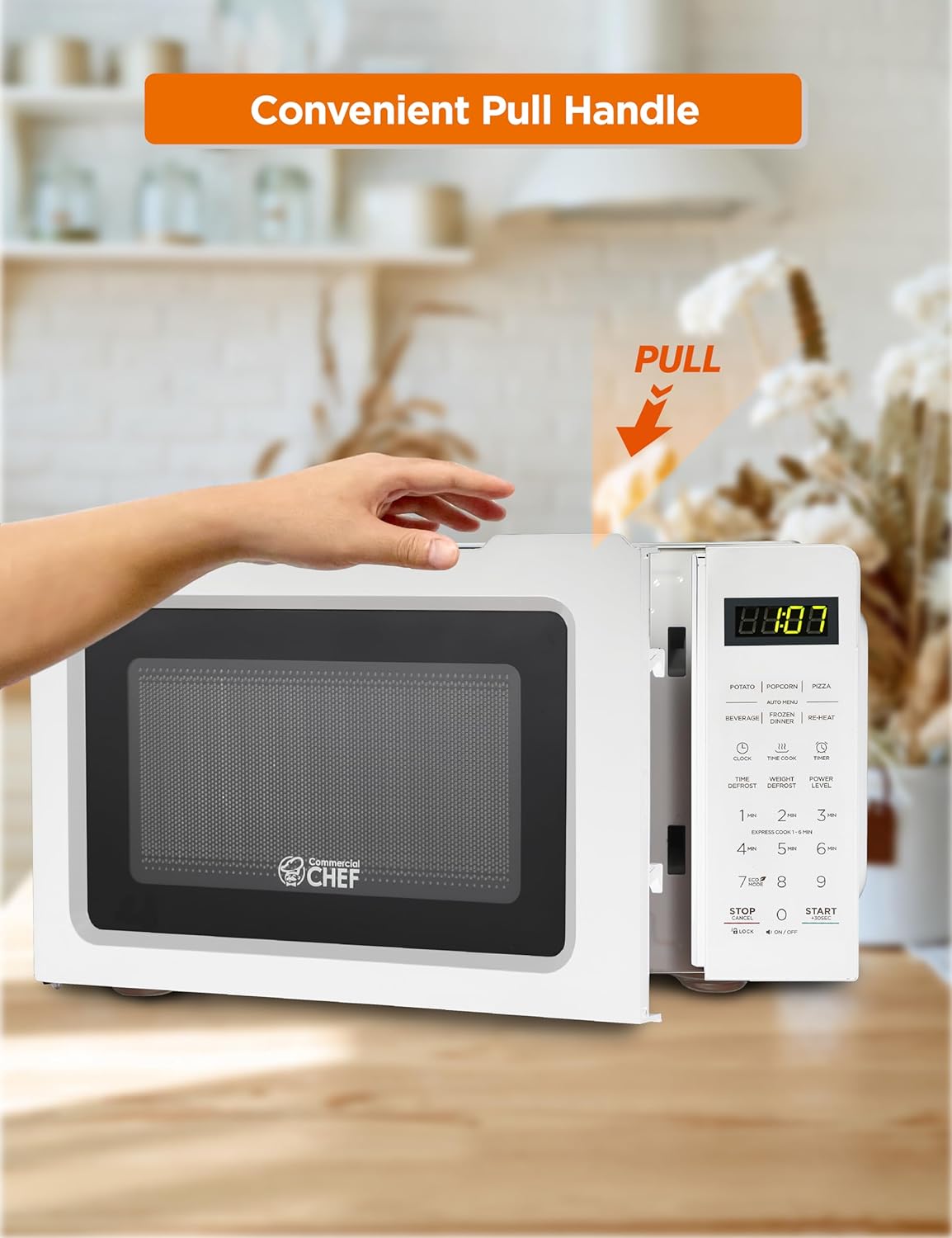 Microondas Comercial Chef 0.7 pies cúbicos, 700W, 10 niveles