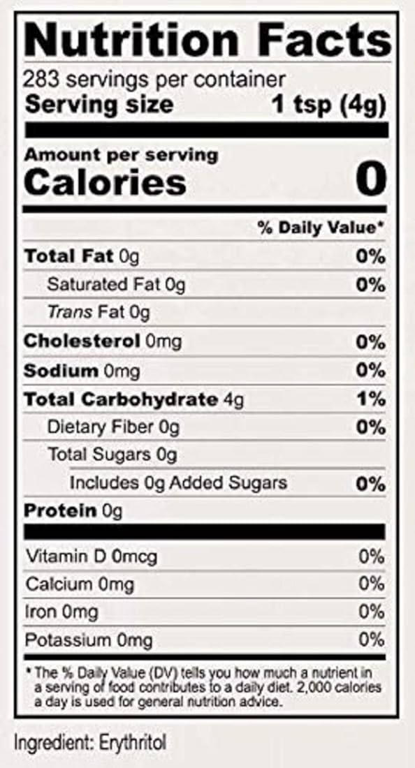 5lbs, Non GMO, Endulzante natural, Keto y Paleo Friendly