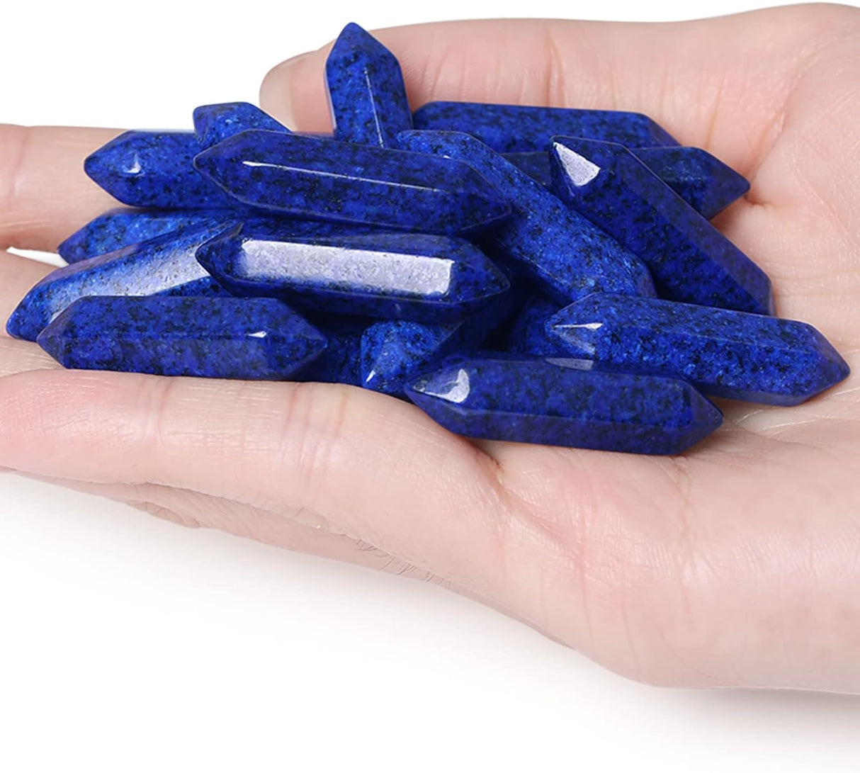 Varitas de Lápiz Lázuli para Reiki y Meditación, Hexagonales