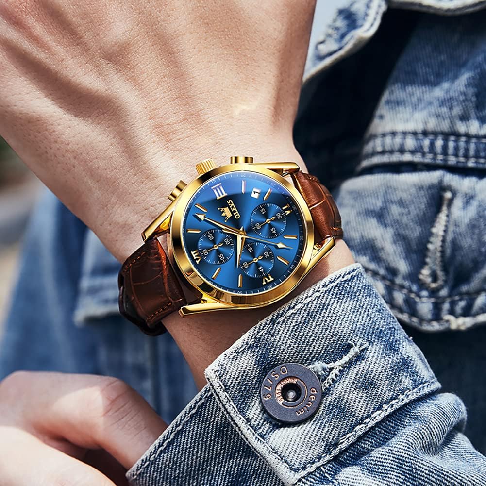 Reloj para hombres cronógrafo marrón WD-S-G2872PZ-JL OLEVS