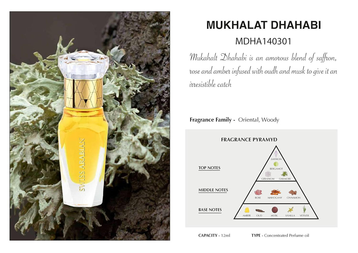 Perfume Suizo árabe Mukhalat Dhahabi para unisex