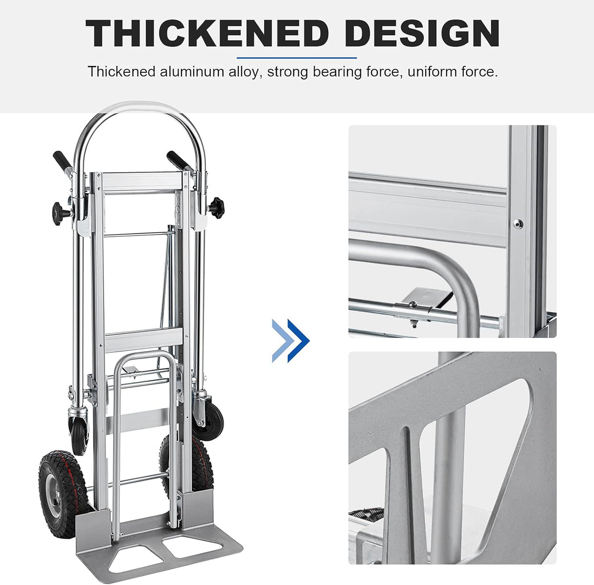 Carretilla 3 en 1, capacidad 1000 lbs, ruedas neumáticas 10