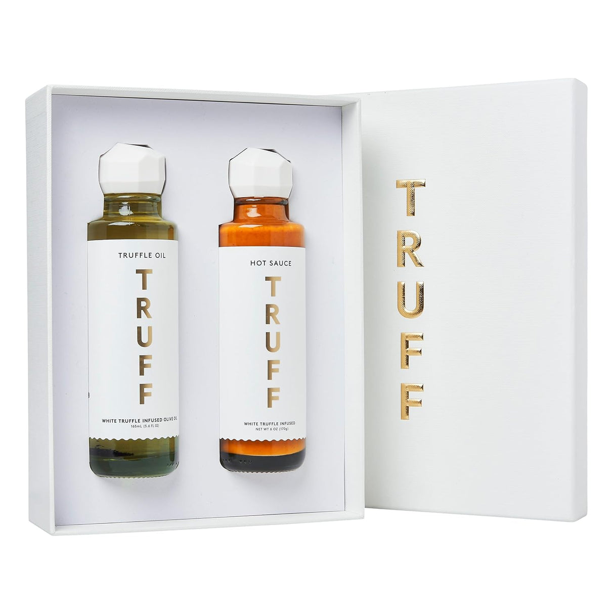 TRUFF Juego de regalo de trufa blanca, aceite de trufa blanca y salsa picante, paquete de 2 unidades