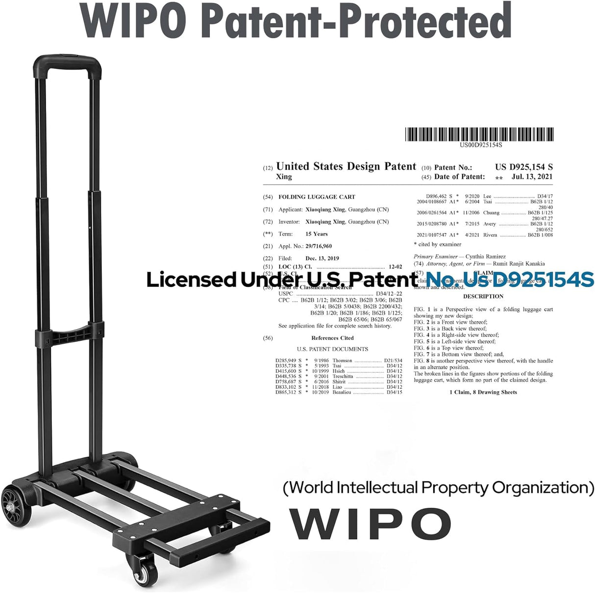 Carretilla Plegable KEDSUM 290 lbs, Liviana y Resistente, Modelo 2023