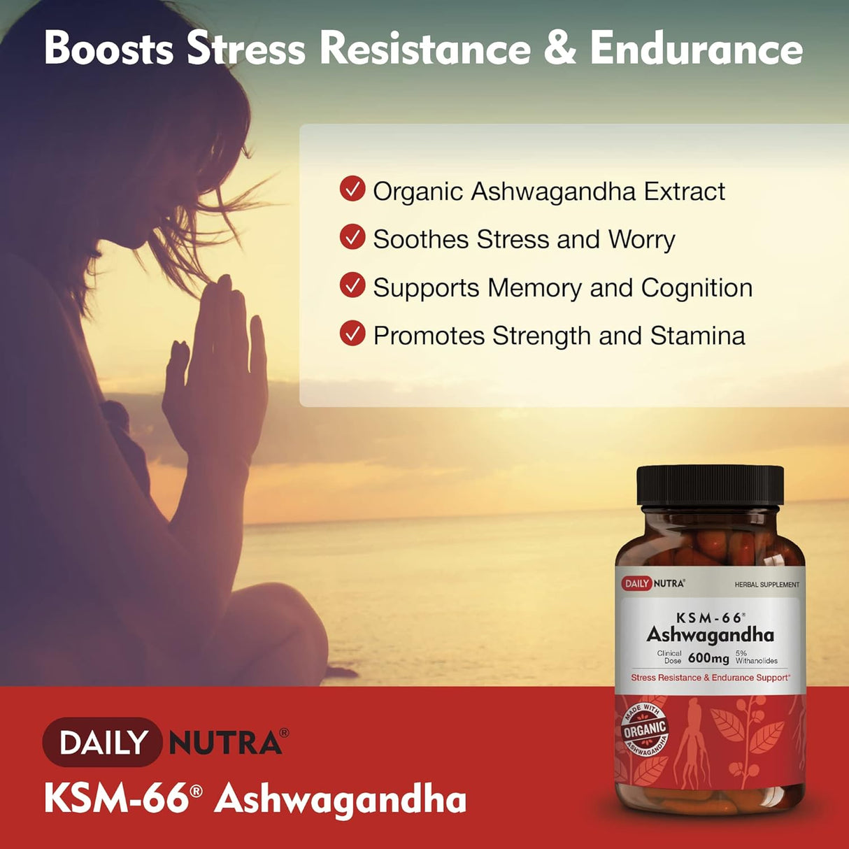 Suplementos Alimenticios Ashwagandha Extracto de raíz 600 mg