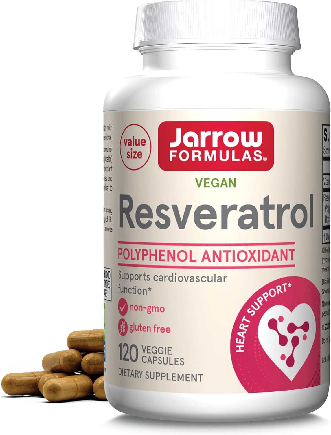 Suplemento Jarrow Resveratrol 100 mg - 120 cápsulas vegetal