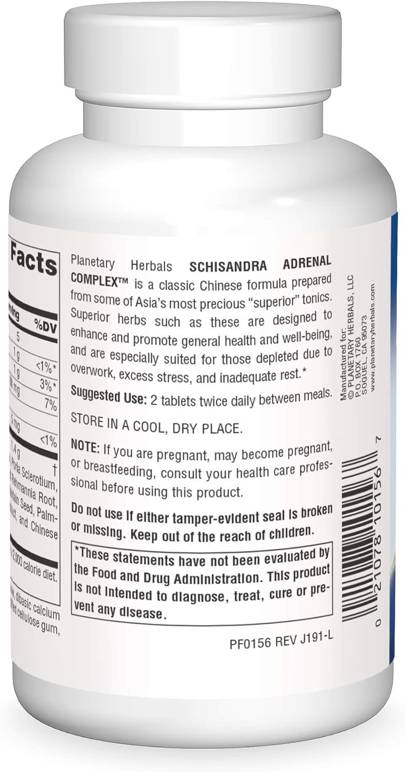 Planetary Herbals Complejo suprarrenal Schisandra 710mg 120u