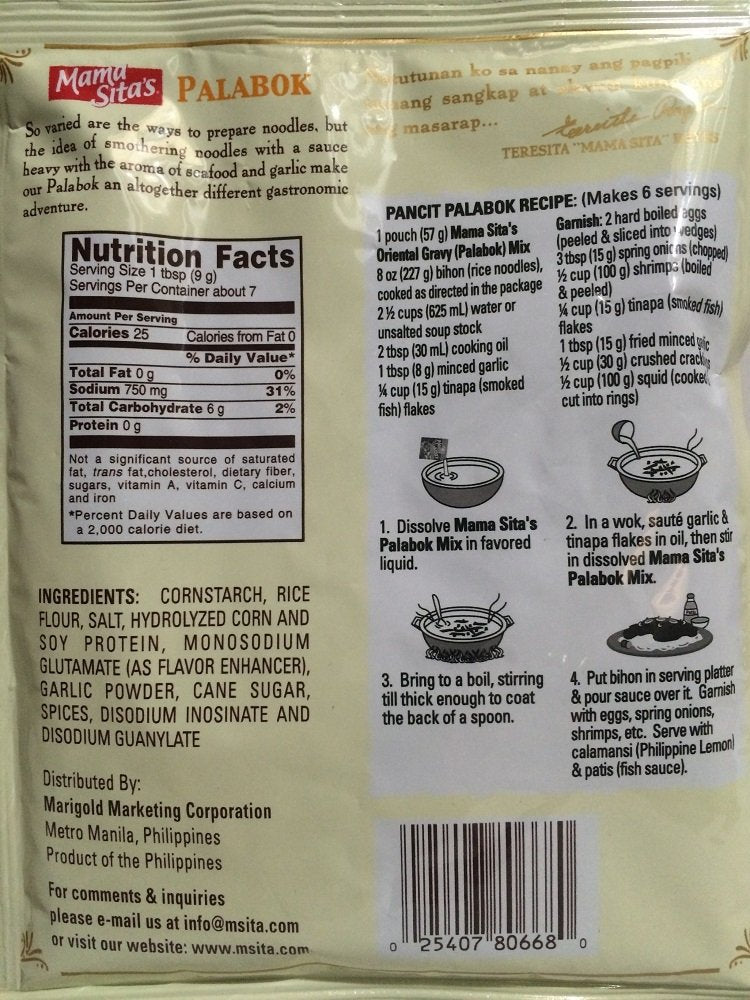 Mezcla de Gravy Palabok Mama Sita's 2oz (Paquete de 3)