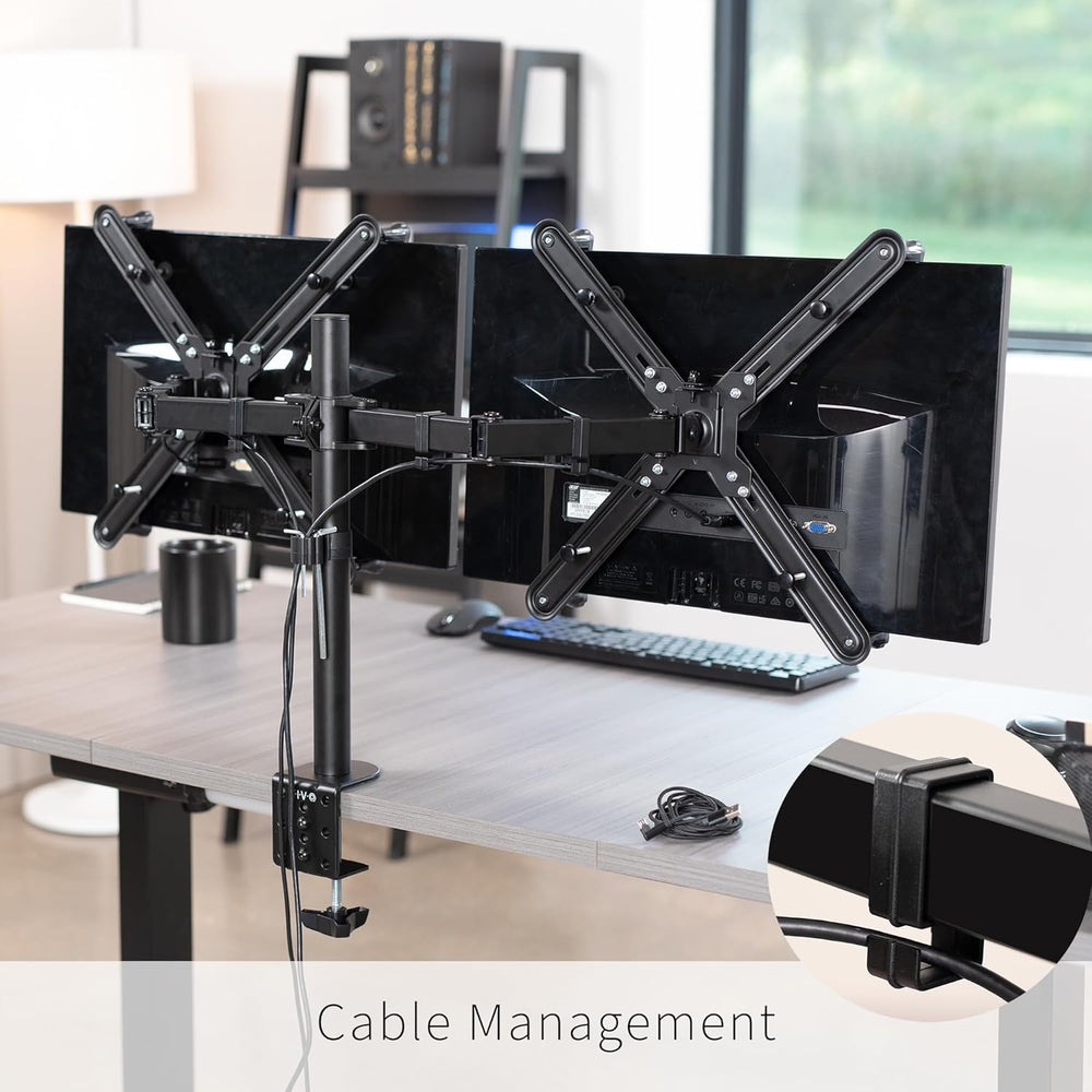 Soporte Doble para Monitor VIVO, Ajustable, STAND-V002VA