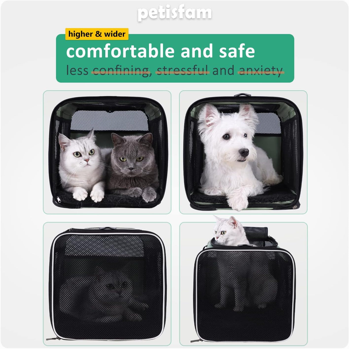 Transportadora Petisfam para Gatos y Perros Pequeños, Cómoda