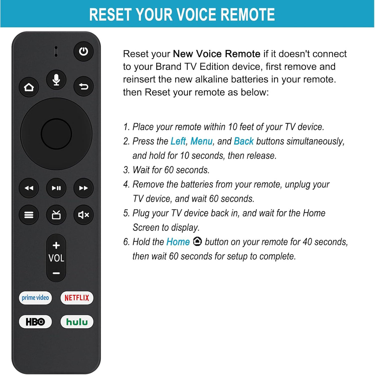 Control Remoto CT-RC1US-19 para TV Smart Insignia/Toshiba