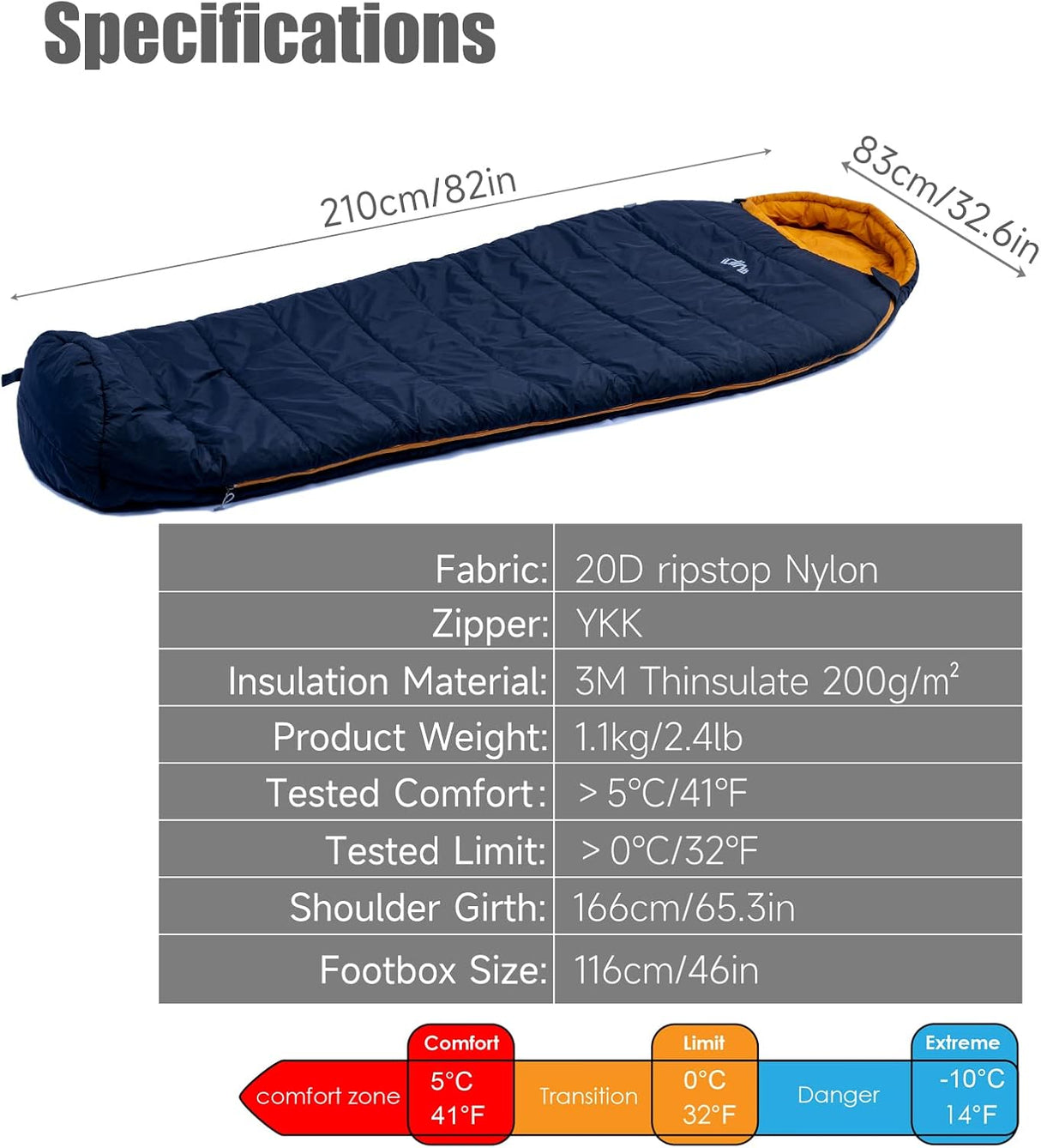 Saco de dormir aislante para momia con saco de compresión