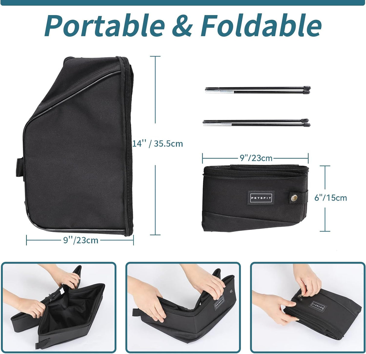 Caja de arena portátil de viaje mejorada para gatos Petsfit