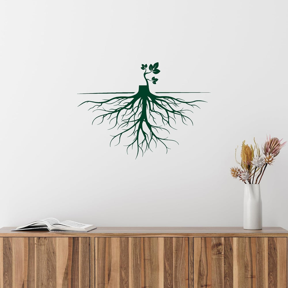 Vinilo Decorativo Árbol Abstracto Raíces Naturaleza g4705