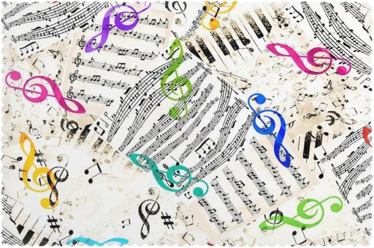 Manteles Individual Notas Musicales Antideslizantes 12x18 Pulgadas