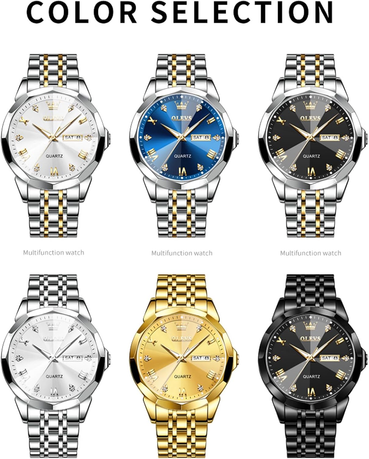 Reloj de acero inoxidable plateado OUW-S-G9931GS-BB OLEVS